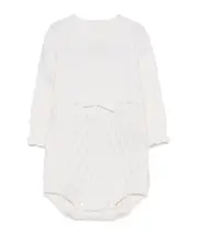 Fendi Kids Bow Knitted Jumpsuit 6M White