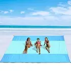 Beach Blanket Beach Mat 118"X 110" Beach Blanket Waterproof Sandproof 2-8 Adu...