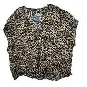 NEW Torrid 4 Leopard Print Dolman Midi Top With Tie Front Women’s Plus 4X