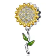 Solid 925 Sterling Silver Sunflower Charm