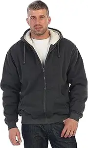 [Gioberti] Mens Sherpa Lined Pull Zip Fleece Hoodie Jacket