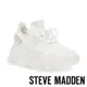 STEVE MADDEN-PROTEGE 針織綁帶厚底休閒鞋-白色