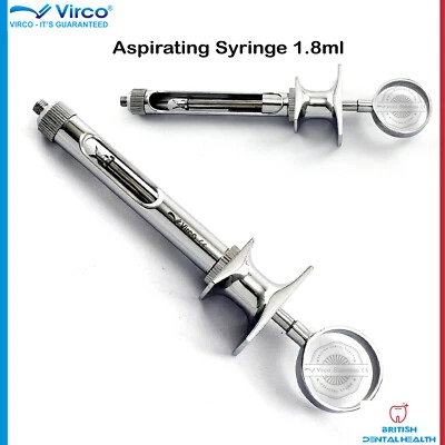 ASPIRATING CARTRIDGE ANESTHETIC DENTAL SYRINGE 1.8ML Stainless Steel