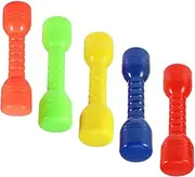 Totority 5pcs Dumbbell Plastic Hand Weights for Early Exercise Coordination Development and Outdoor Fun for Boys and Fitness Activities