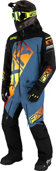FXR CX Lite 2023 One Piece Snowmobile Suit, black-grey, Size XL for Men Black Grey