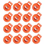 50Pcs 8mm Plastic Cord Locks Single Hole Spring Toggle Stopper, Orange