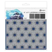 Simon Hurley create. Stencil 6"X6" 3/Pkg-In Bloom