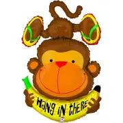 Hang in There Monkey Shape Balloon, 45" Helium or Air Sympathy Consolation Root