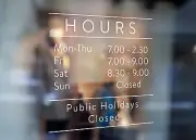 Custom Business Trading Opening Hours Sign Window Wall Decal for Shop
