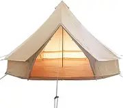 glamcamp Bell Tent 100% Cotton Canvas Waterproof Large Tents for Family Camping 4 Season Waterproof Outdoors Yurt Bell Tent Glamping…