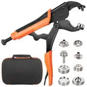 Heavy Duty Snap Fastener Tool Set, Canvas Cover Button Tool Setter, 15mm Snap Tool with 80 Sets of Marine Snaps orange