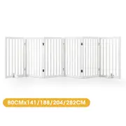 Petzly Pet Gate Dog Fence Safety Barrier with Support Feet 80cm White