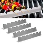 4pcs/set Skewer Rack Anti-slip Groove Bbq Tools Picnic Barbecue Shish Kabob