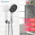 Decaura Hand Held Shower Head Set 3-Mode Bathroom Large Spray Chrome
