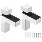 2Pcs Glass Shelf Bracket, Polished Chrome Clamp for 0.12"-1.38" Glass, Silver
