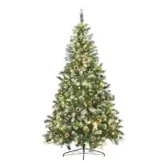 210cm Pre Lit LED Christmas Tree with Pine Cones