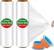 DOTUHAO Stretch Wrap, 18 Inch x 2000ft Shrink Wrap Roll, 80 Gauge Stretch Film, Pallet Wrap Stretch Film, Plastic Wrap for Pallet Wrapping Shipping Moving (2PCS)