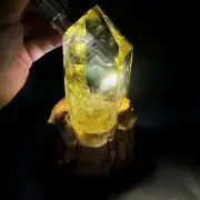 Top Natural citrine Quartz obelisk Crystals Tower Point Wand Reiki Gmes 0.94LB