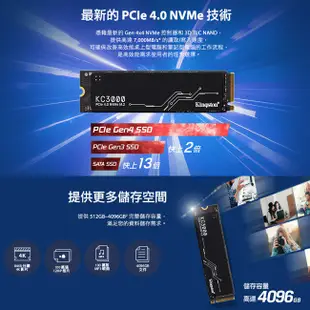 金士頓Kingston KC3000 1TB 1024GB PCIe 4.0 NVMe M.2 SSD固態硬碟 廠商直送