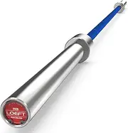 LOEFT Professional Deadlift Barbell, 92in Olympic Barbell for Powerlifting 45lb, Deadlift Bar for 27MM 1500 lbs Weight Capacity 190K PSI, Enhanced Flex Weight Bar Fit 2" Weights Plates (Blue)