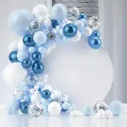 Blue and White Balloon Garland Kit-107 Pcs Balloons Different Sizes Pack,Light B