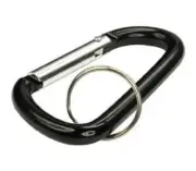 100pc 3" Aluminum Carabiner D-Ring Keychain Key Chain Spring Clip Snap Hook BLK
