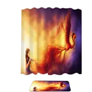 Cool Art Born from the Ashes Phoenix Shower Curtain