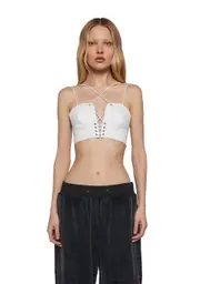 [DARKER WAVS] Replay Strappy Bustier Bra - White