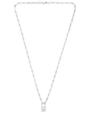 Piazza di Spagna Italian Silver Heart Lock Necklace