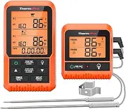 [ThermoPro] TP826 500FT Wireless Meat Thermometer, Dual Meat Probe Cooking Thermometer with HI/Low Alert& Kitchen Timer, IPX4 Food Grill Thermometer, BBQ Smoker Thermometer for Oven,Grilling Gifts