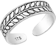 [AeraVida] Peaceful Olive Branch Leaf Wrap Band .925 Sterling Silver Toe Ring or Pinky Ring