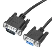 16.4 ft DB9 Cable, RS232 Male to Female Serial Null Modem Cord, Black