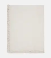 [Once Milano] Once Milano Large fringed linen tablecloth One Size white