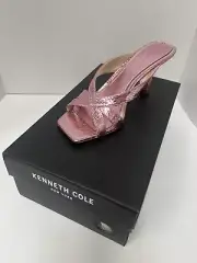 Kenneth Cole New York Womens Hylda 70 Heel 7M Pink/Rose Metallic Snake