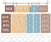 Flip Classroom Wall Calendar - Boho 2024 2025 Classroom and Home Decor, Homeschool Preschool Kids Toddler Circle Time Learning Calendar, School Class Teacher Organization(Boho Happy)