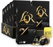 L'OR Espresso Coffee Ristretto Coffee - Intensity 11 - 100 Aluminium Capsules Compatible with Nespresso Machines (10x10 Pods Pack)