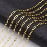 Chain Paperclip Flat Oval 6x2.6x0.4mm Gold 2m (CLNF)