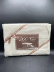 Burlington 200 Cale Twin Flat Sheet Off white Crochet Trim Vintage NEW