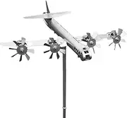 Airplane Wind Spinner - Flat Metal Airplane - Wind Spinners Outdoor, Handmade Airplane Weathervanes for Outdoor Decoration