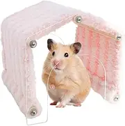 Small Animal Tunnel, Indoor Animal Hide Tunnel with Acrylic Door, Cozy Plush House Space-Saving Habitat Decoration for Hedgehog, Hamster, Bunny, Chinchilla