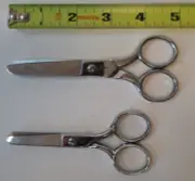 2 Pair Gingher Scissors 5 Inch and 4" Rounded Pocket Shears Italy Blunt Tip