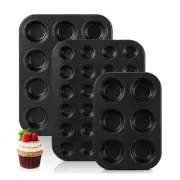 3 Pack Nonstick Muffin Pan Carbon Steel Cupcake Pan Muffin Tin Easy to6858