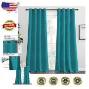 90'' Long Thermal Insulated Blackout Curtains - Peacock Teal & Noise-Reducing