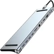 11 in 1 USB C Docking Station with 4K VGA Ethernet USB C Dock 1* USB 3.0 3*USB2.0 Multiport Adapter for