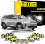 BMT xms 15 Piece LED Interior Light Kit for Toyota Highlander 2014 2015 2016 2017 2018 2019 Interior LED Lights Bulbs Package Kit Map Dome License Plate Lights Install Tool