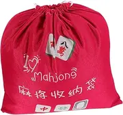 Large Capacity Mahjong Tiles Organizer Canvas Drawstring Bag for Travel Parties Waterproof Storage Case for Mahjong Enthusiasts