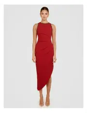 [Pilgrim] Dimitri High Neck Midi Dress in Red