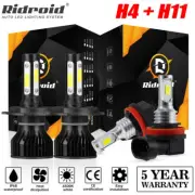 For Toyota Tundra 2014-2021 4PCS LED Headlight High Low + Fog Light Bulbs Combo (for: Smart)
