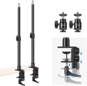 Neewer Desk Mount C Clamp Stands, 2-Pack Desktop Clip Stand with 1/4” Ball Head