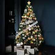 Ariv Hommey 5ft 1.5m Green Christmas Tree, with Bushy 550 Tips Metal Stand, Easy Assembly 150cm Artificial Xmas Tree for Indoor Outdoor Home Party Holiday (No Decorations)
